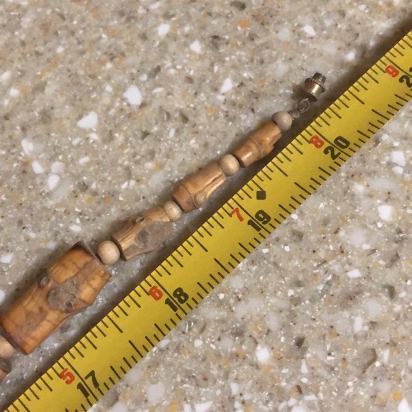 Two Vintage Chunky Bamboo Rustic Bead Necklaces, one by M.E. - Picture 8 of 8